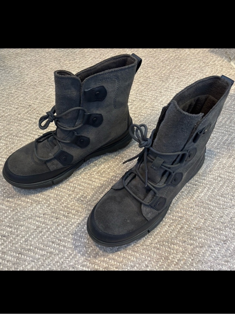 Sorel Men’s Explorer Waterproof Gray Suede Lace-Up Boots